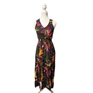 New Look Tropical Floral Sleeveless Maxi Dress – Size Small